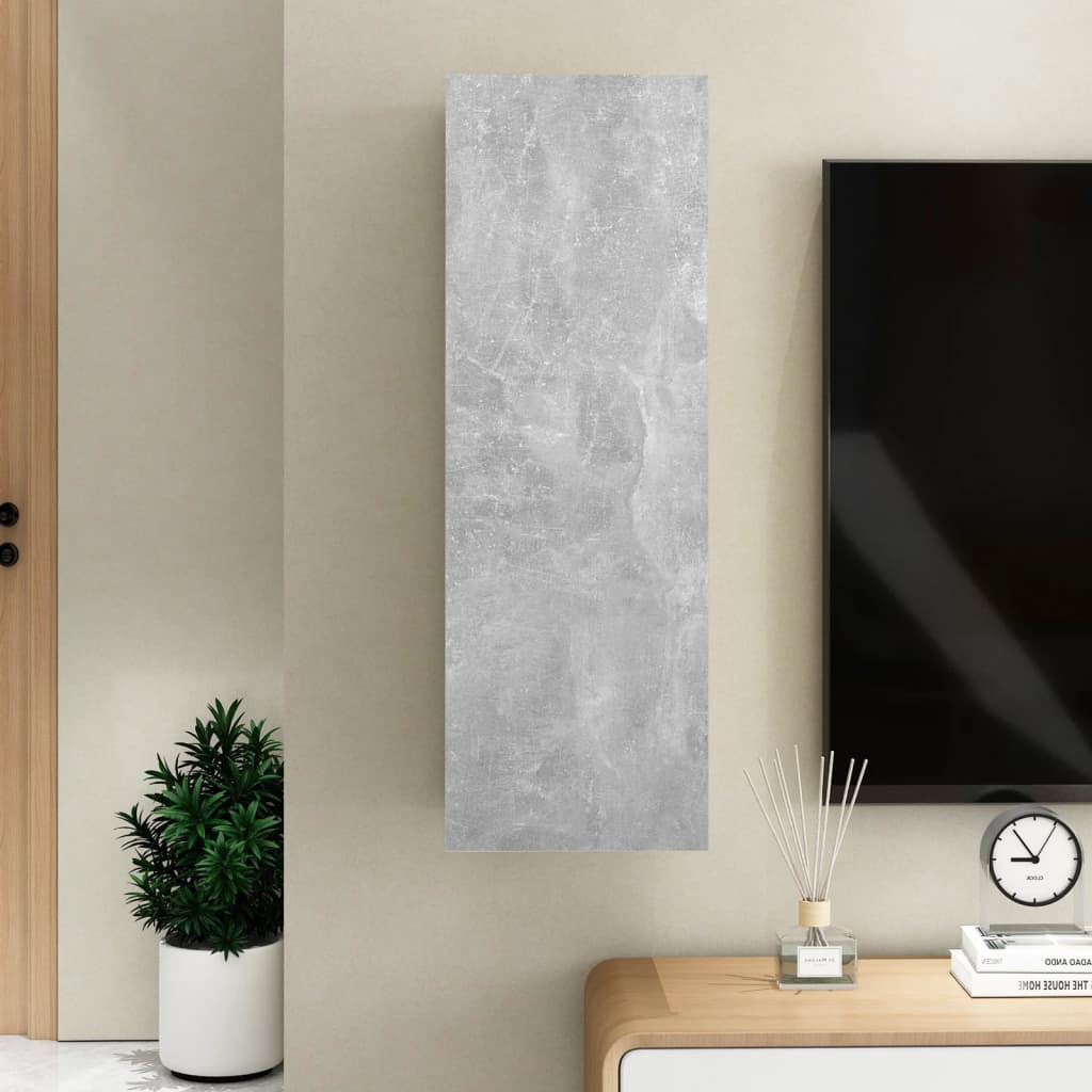 betonszürke szerelt fa TV-szekrény 30,5 x 30 x 90 cm