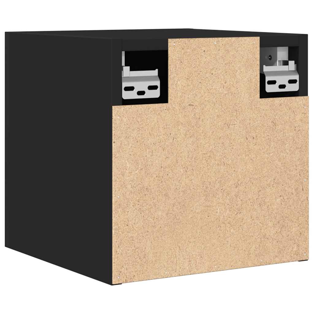 fekete falra szerelhető TV-szekrény 30,5 x 30 x 30 cm