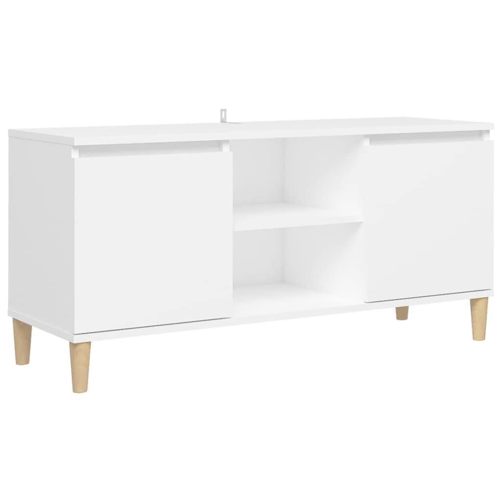 fehér TV-szekrény tömör falábakkal 103,5 x 35 x 50 cm