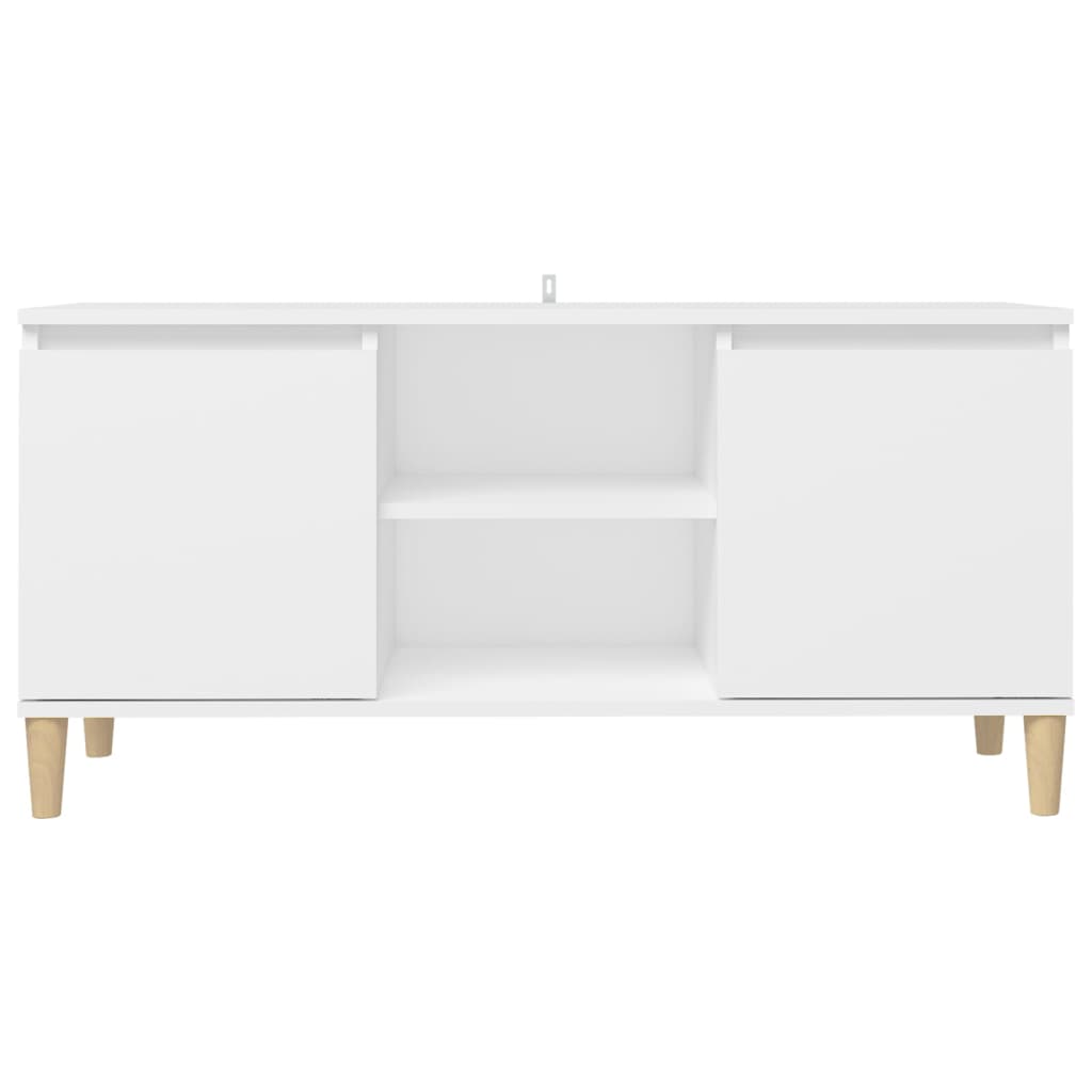 fehér TV-szekrény tömör falábakkal 103,5 x 35 x 50 cm
