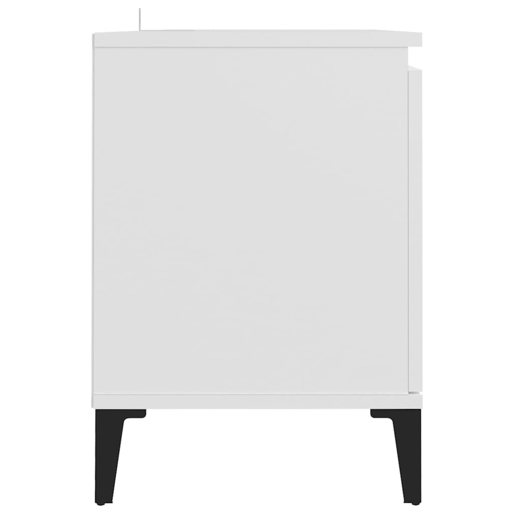 fehér TV-szekrény tömör fémlábakkal 103,5 x 35 x 50 cm