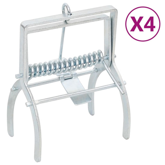 4 db ezüstszínű horganyzott acél vakondcsapda