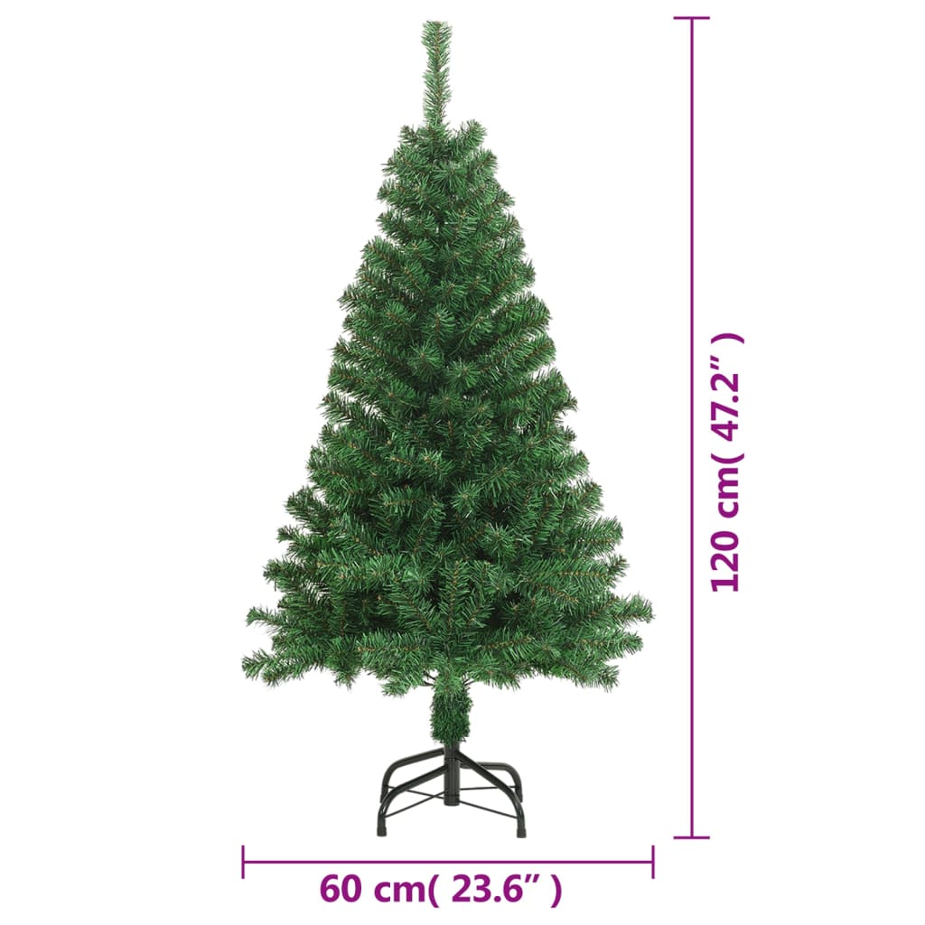 zöld PVC műkarácsonyfa vastag ágakkal 120 cm