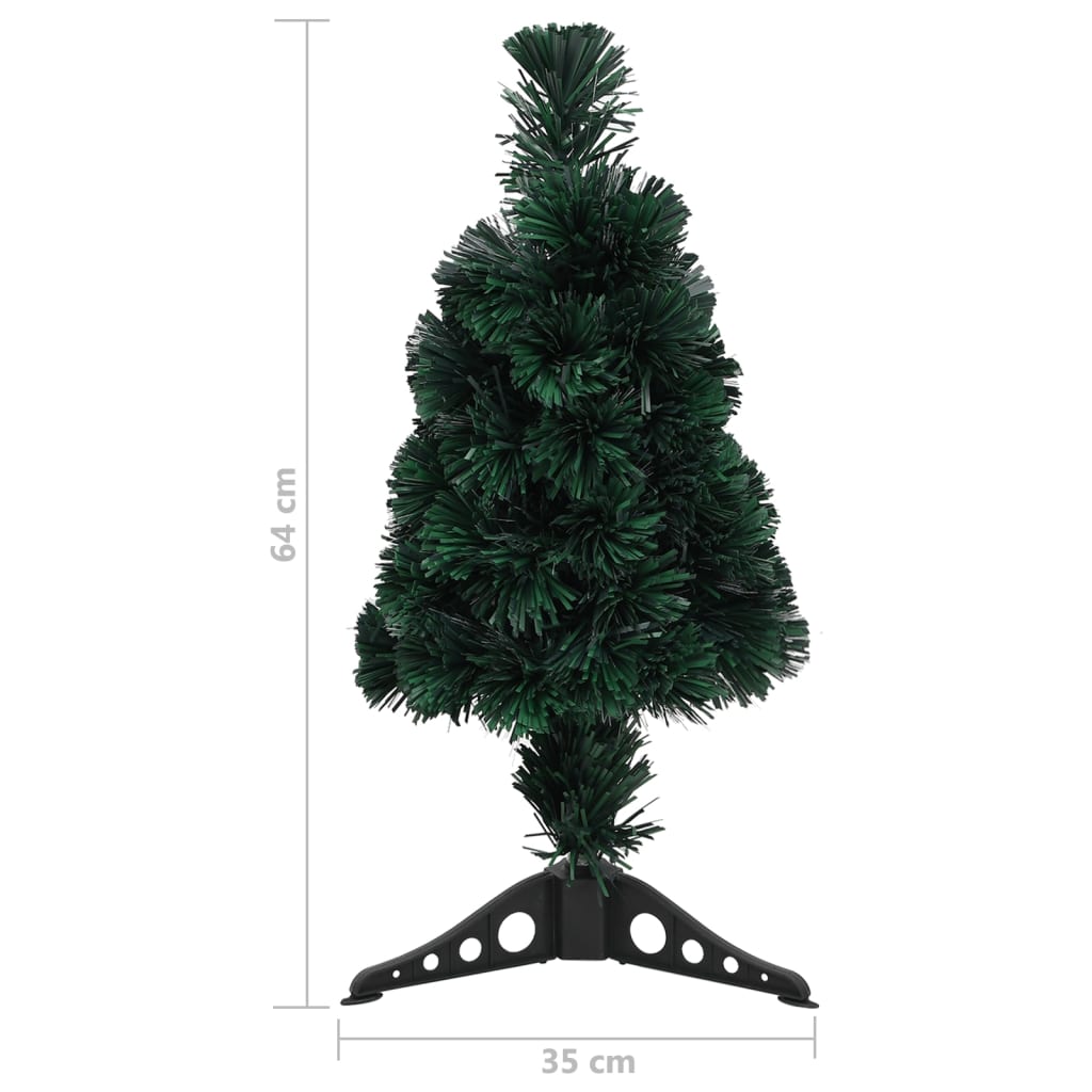 száloptikás vékony műkarácsonyfa talppal 64 cm
