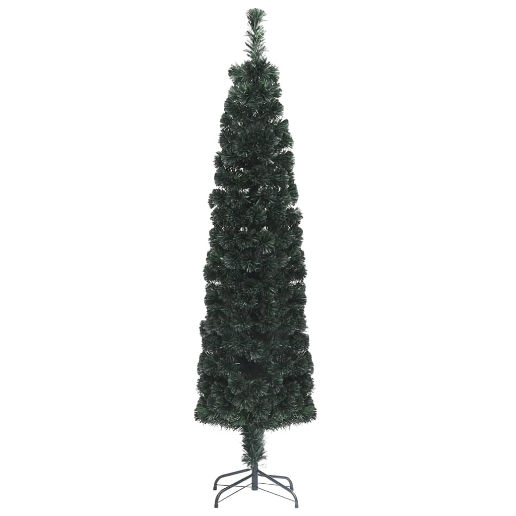 száloptikás vékony műkarácsonyfa talppal 120 cm