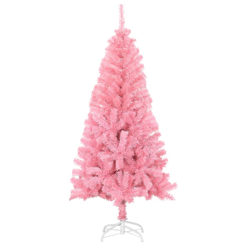 rózsaszín PVC műkarácsonyfa állvánnyal 120 cm
