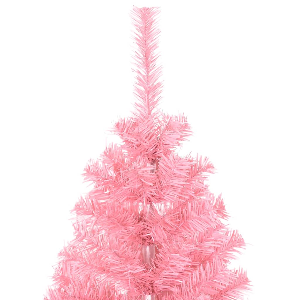 rózsaszín PVC műkarácsonyfa állvánnyal 120 cm