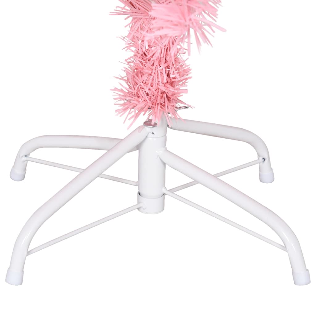 rózsaszín PVC műkarácsonyfa állvánnyal 120 cm