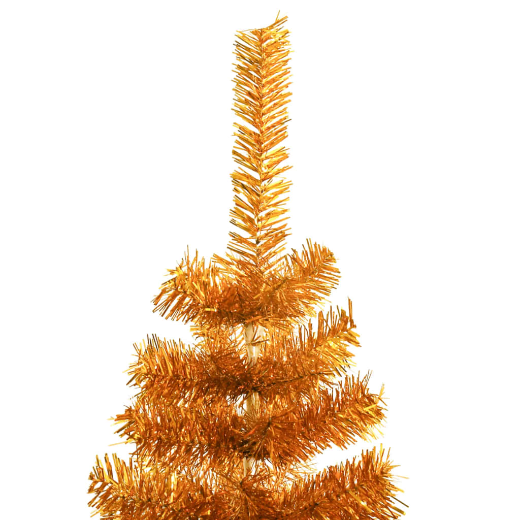 aranyszínű PET műkarácsonyfa állvánnyal 120 cm