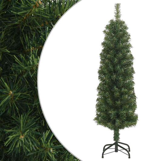 zöld PVC vékony műkarácsonyfa állvánnyal 120 cm