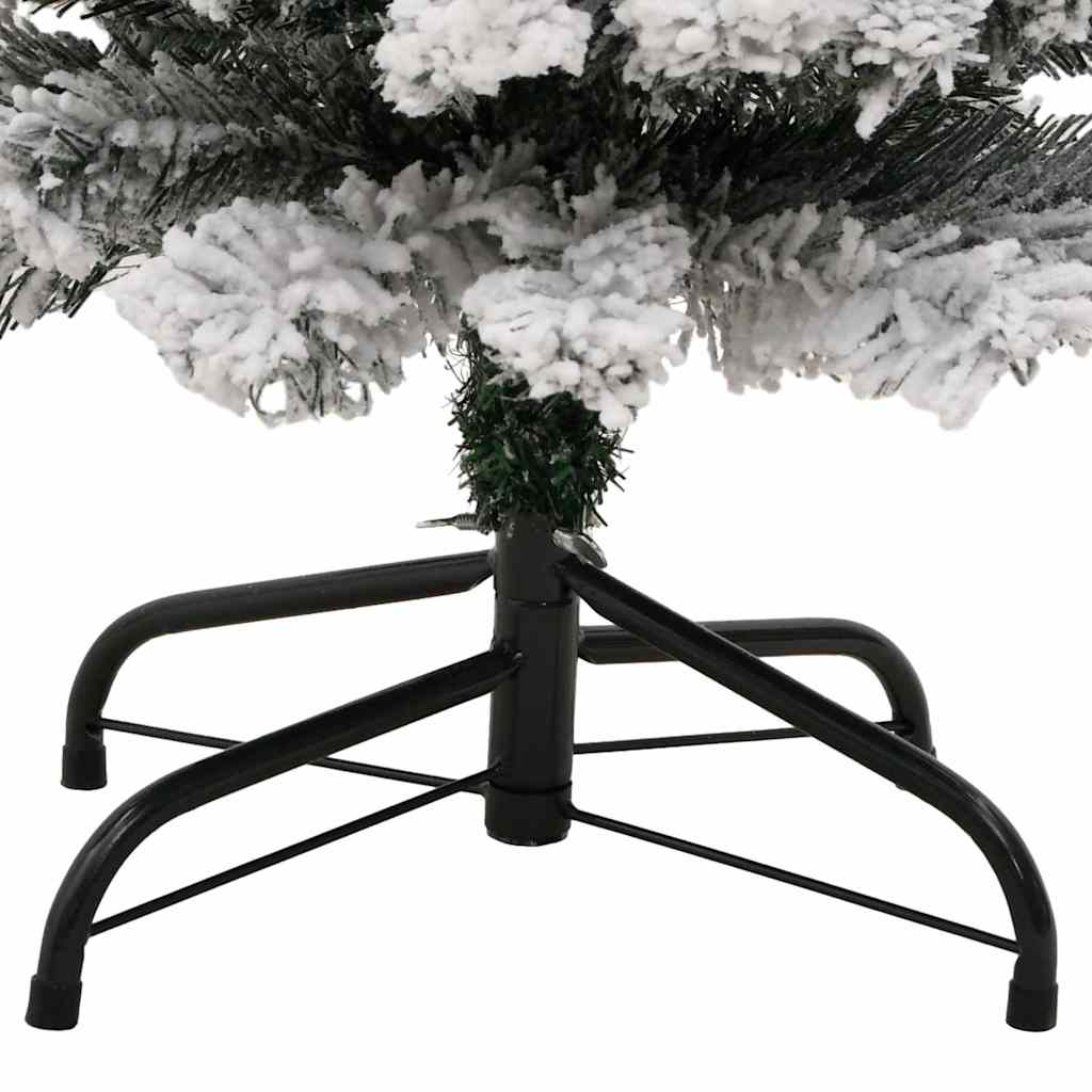 zöld PVC vékony műkarácsonyfa hóval 120 cm