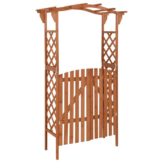 tömör fenyőfa pergola kapuval 116 x 40 x 204 cm