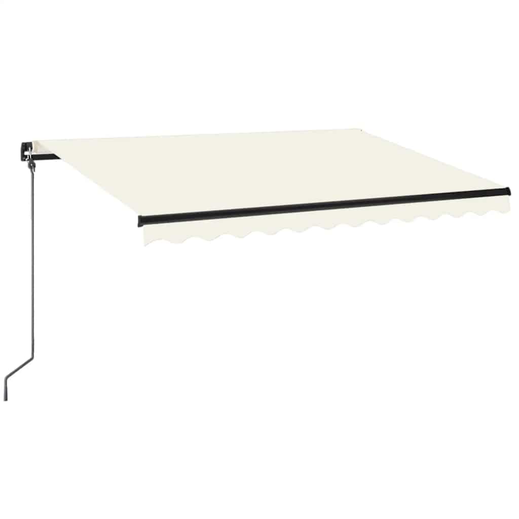 krémszínű kézzel kihúzható LED-es napellenző 350 x 250 cm