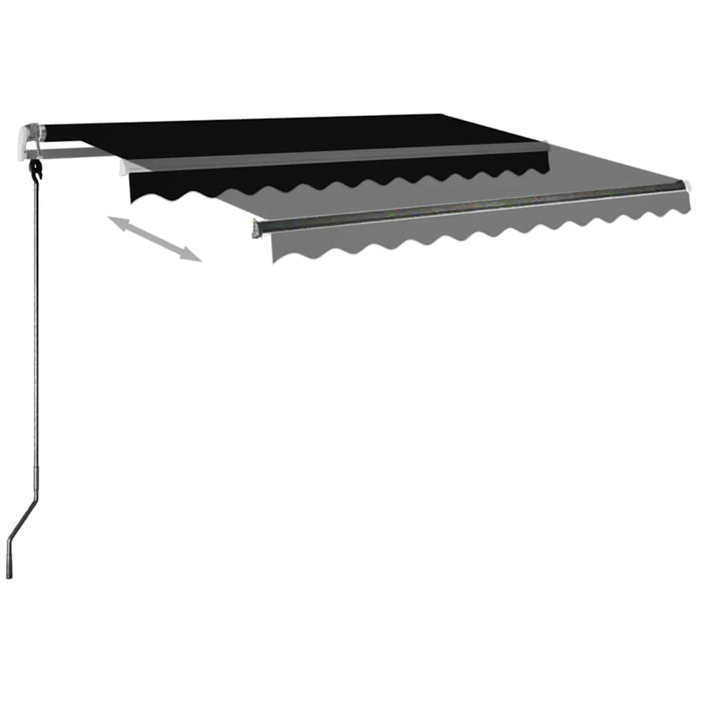 antracitszürke kézzel kihúzható LED-es napellenző 350 x 250 cm