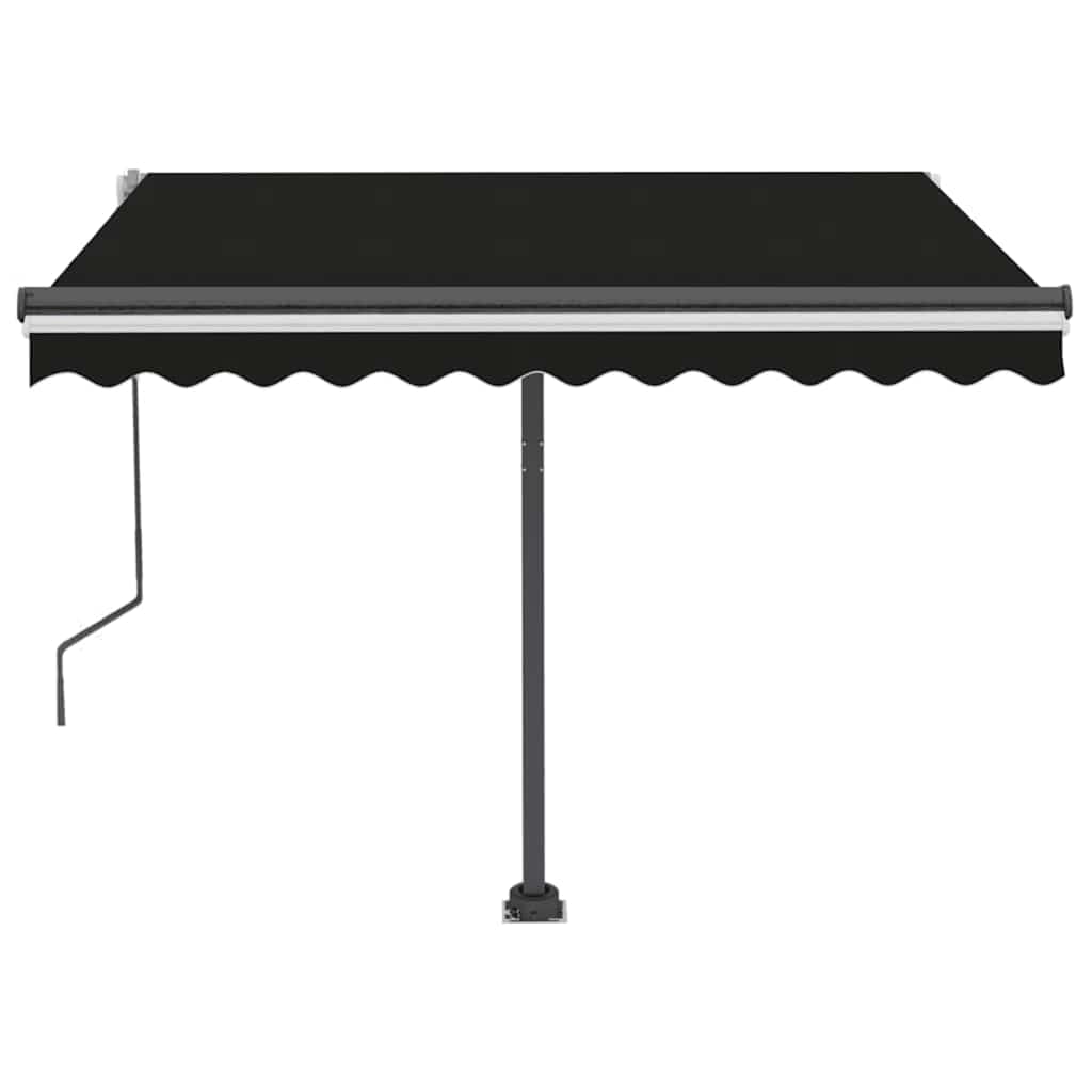 antracitszürke kézzel kihúzható LED-es napellenző 350 x 250 cm