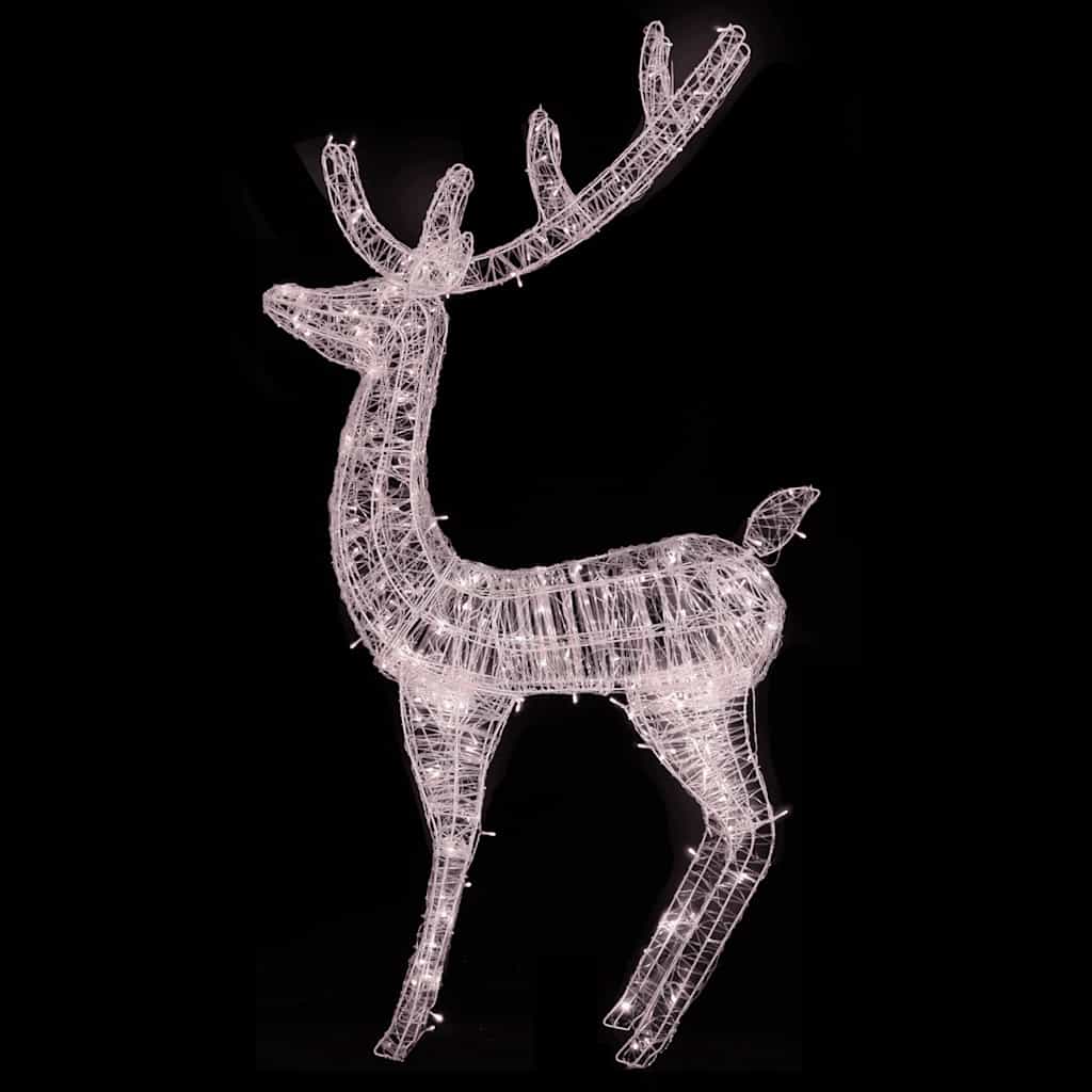 meleg fehér XXL akril karácsonyi rénszarvas 250 LED-del 180 cm