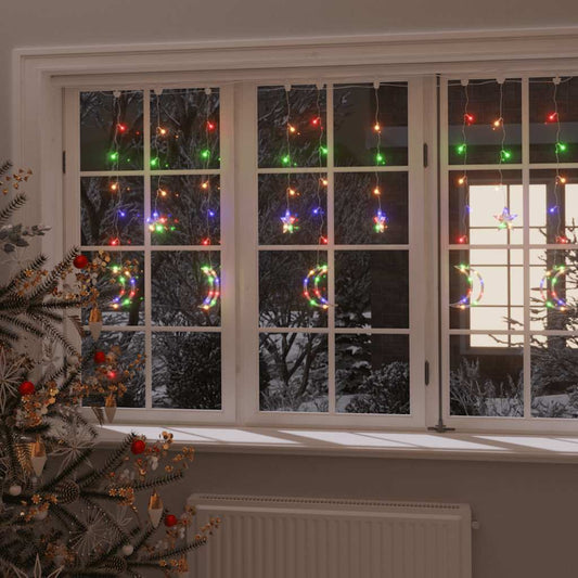 csillag és hold fényfüzér 345 színes LED-del és távirányítóval
