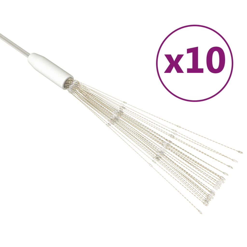 10 db karácsonyi hideg fehér tűzijátéklámpa 140 LED-del 20 cm