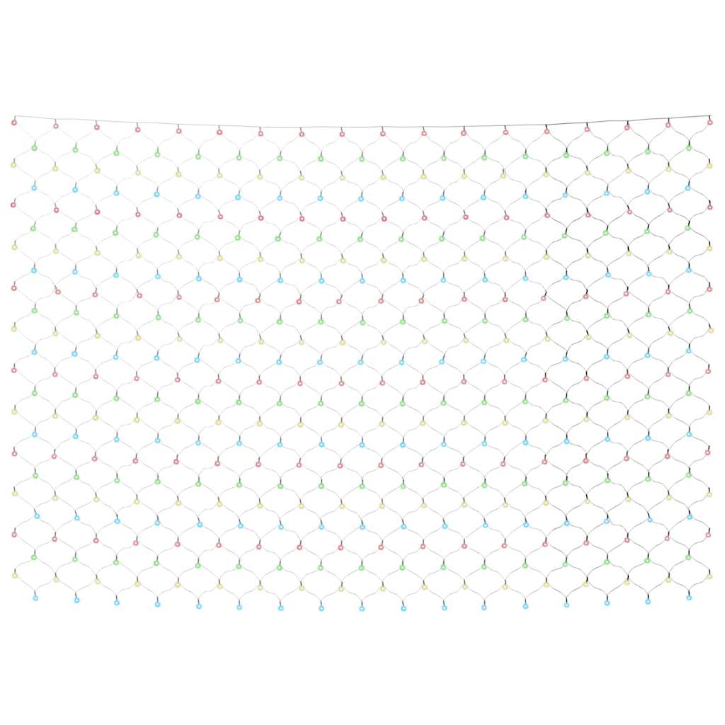 színes kültéri hálós karácsonyi világítás 306 LED-del 3 x 3 m