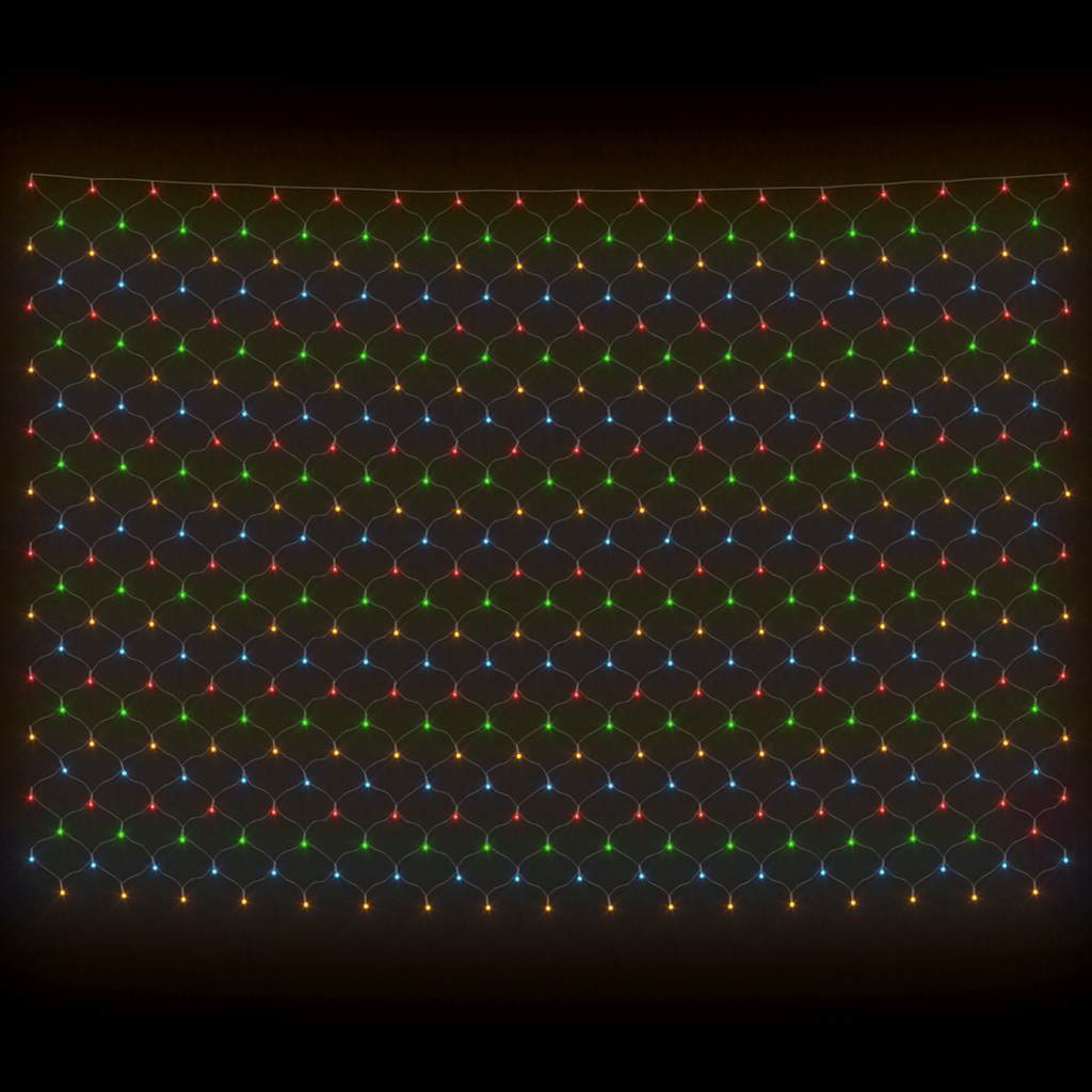 színes kültéri hálós karácsonyi világítás 544 LED-del 4 x 4 m