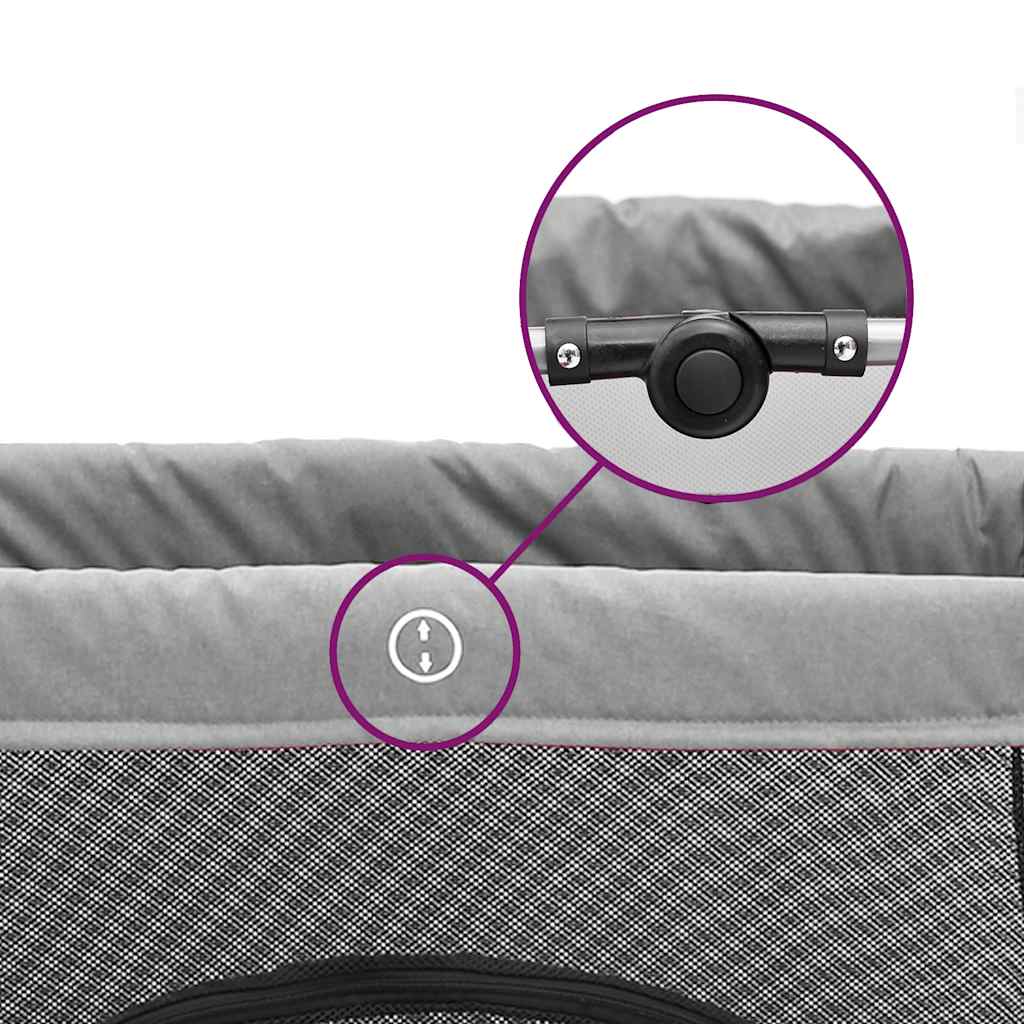 világosszürke vászonszövet babajáróka matraccal