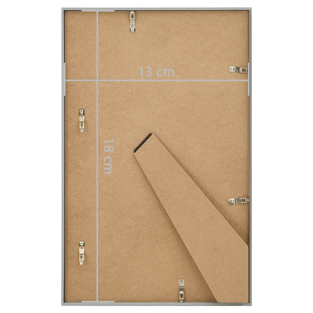 10 db ezüstszínű MDF asztali fényképkeret 13 x 18 cm