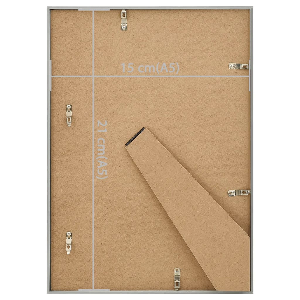 10 db ezüstszínű MDF asztali fényképkeret 15 x 21 cm