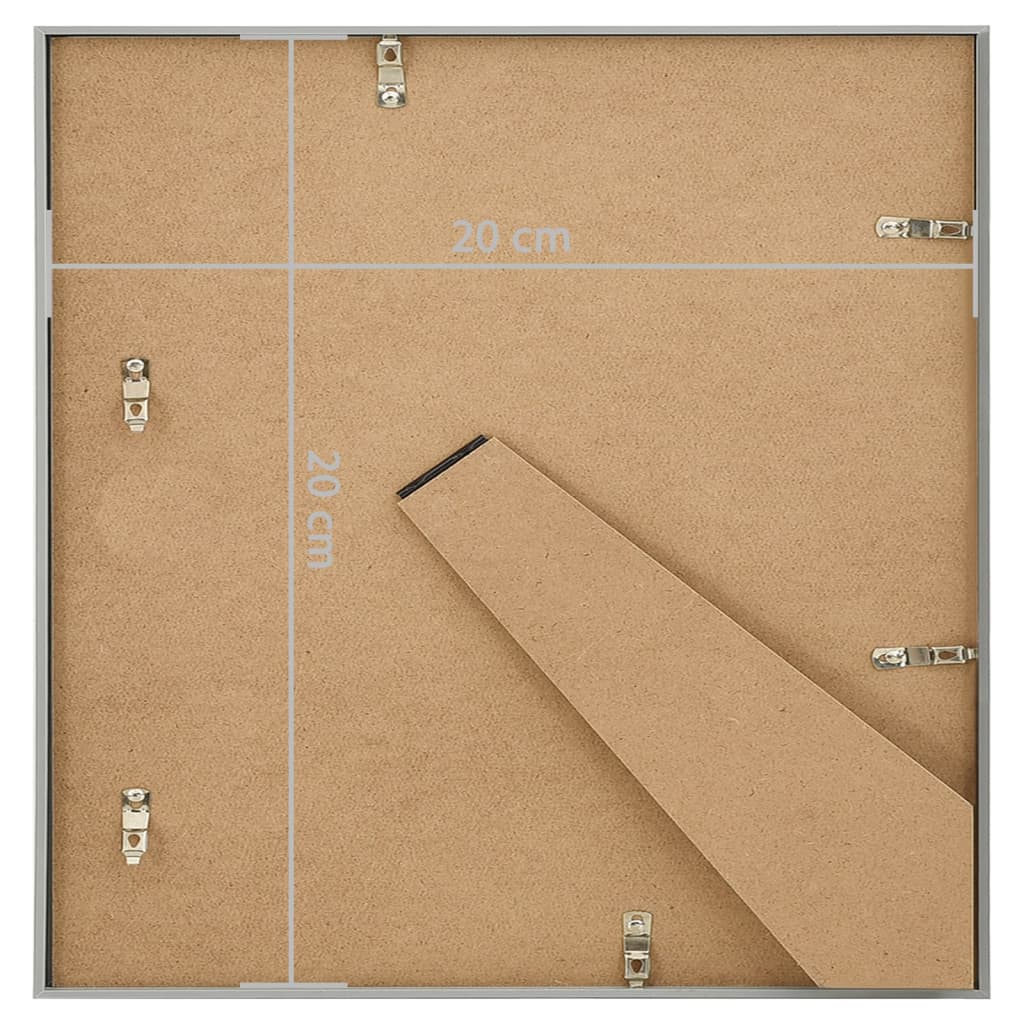10 db ezüstszínű MDF asztali fényképkeret 20 x 20 cm