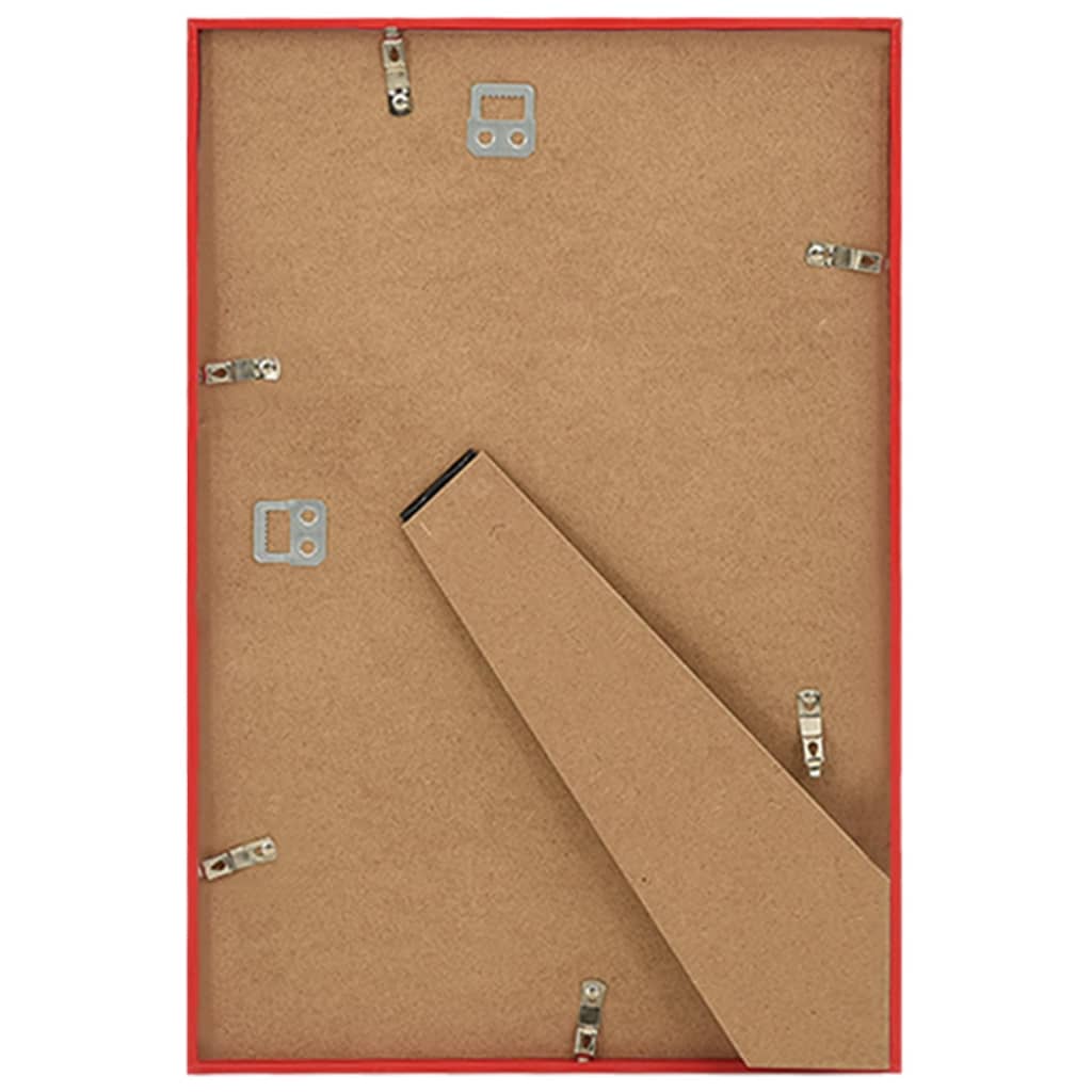 10 db piros MDF fali/asztali fényképkeret 13 x 18 cm
