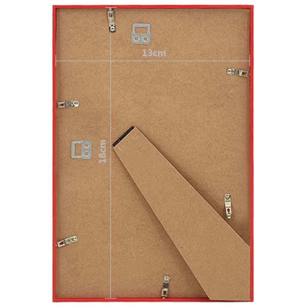 10 db piros MDF fali/asztali fényképkeret 13 x 18 cm