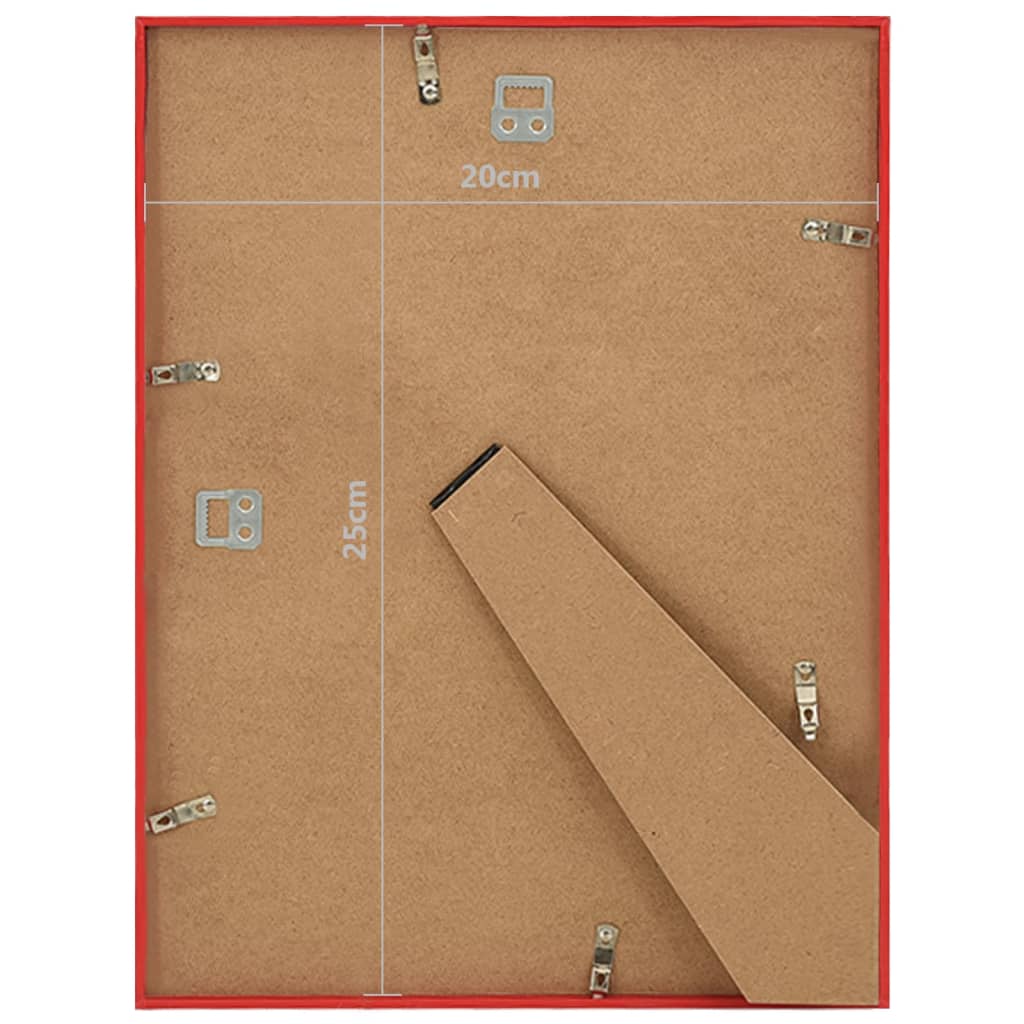 10 db piros MDF fali/asztali fényképkeret 20 x 25 cm