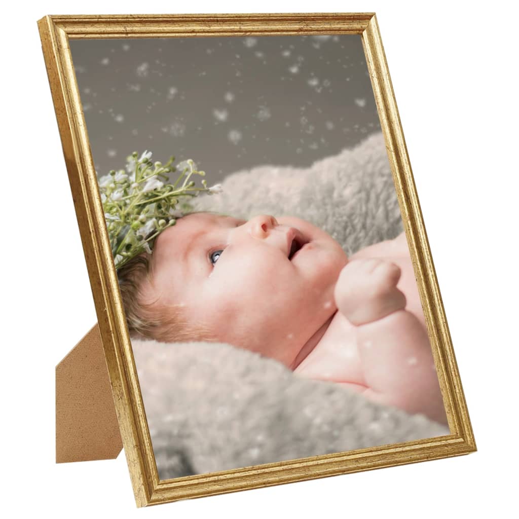10 db aranyszínű MDF asztali fényképkeret 10 x 15 cm