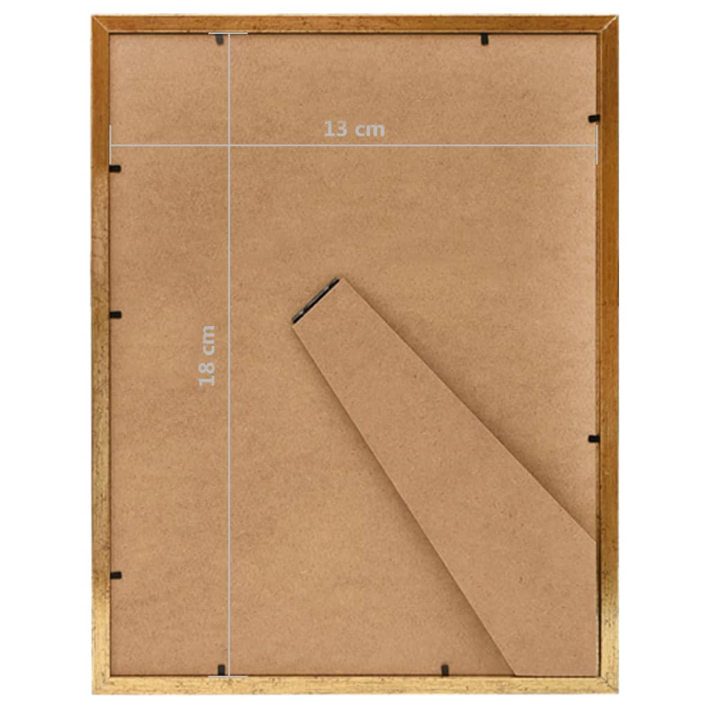 10 db aranyszínű MDF asztali fényképkeret 13 x 18 cm