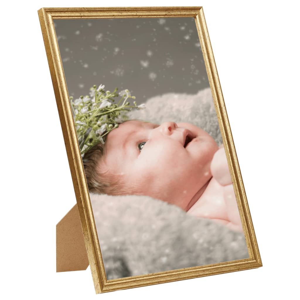 10 db aranyszínű MDF asztali fényképkeret 15 x 21 cm