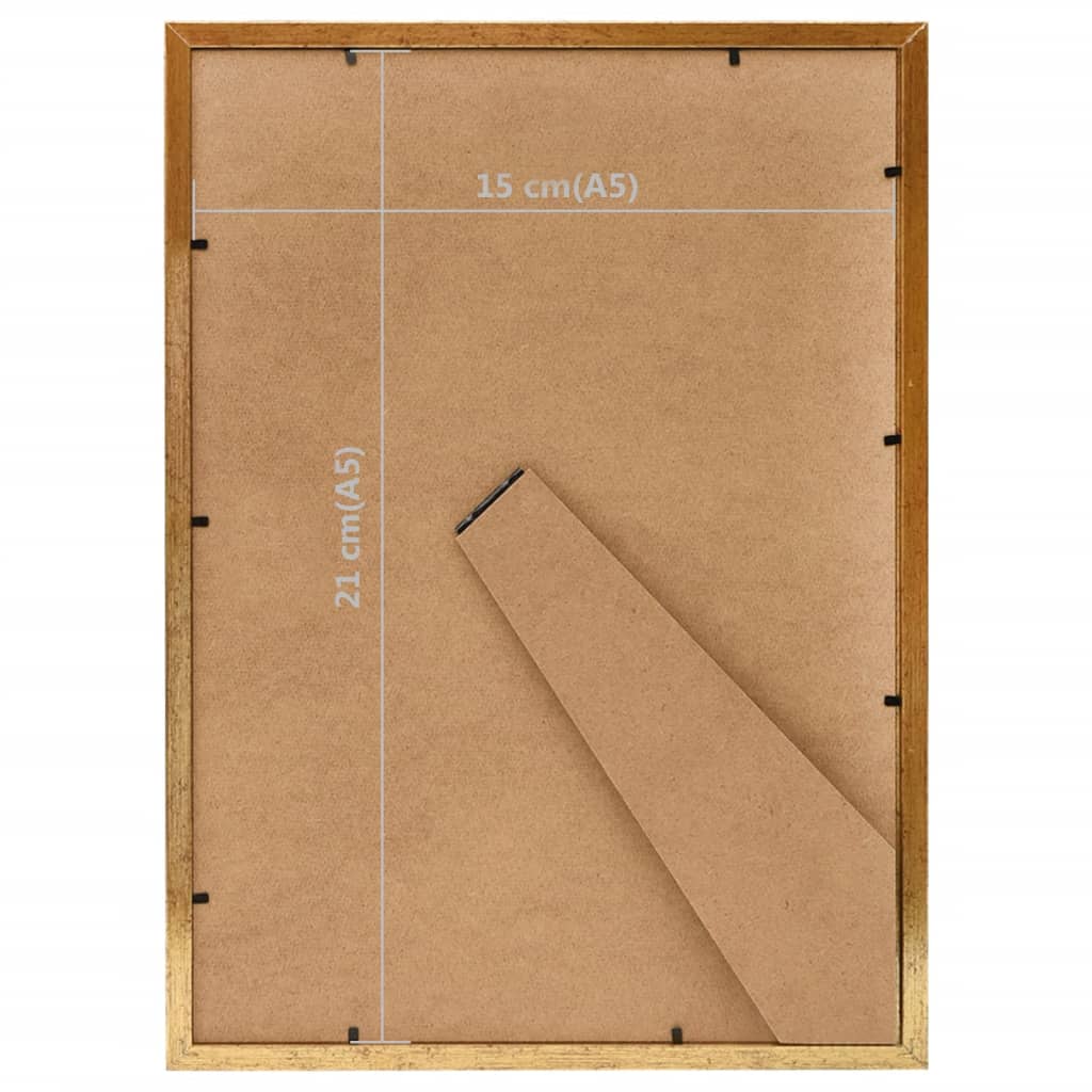 10 db aranyszínű MDF asztali fényképkeret 15 x 21 cm