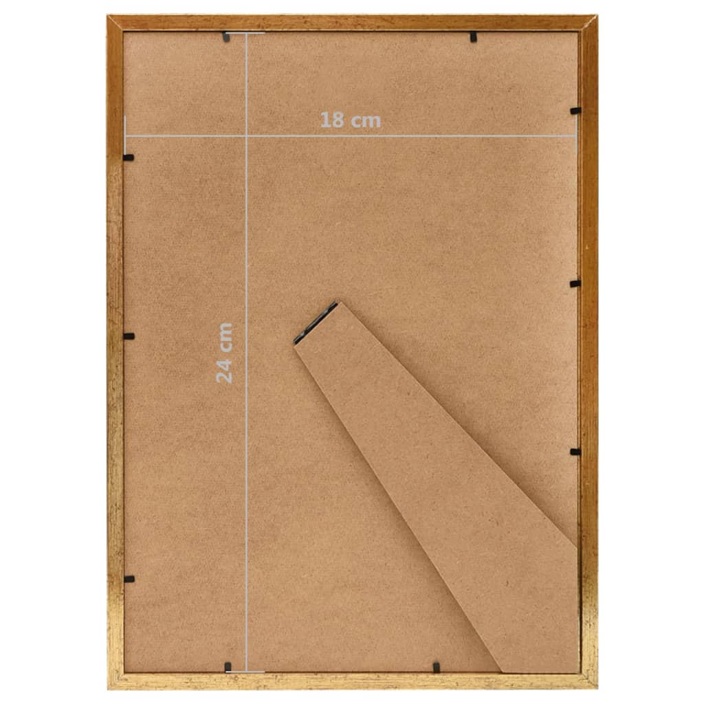 10 db aranyszínű MDF asztali fényképkeret 18 x 24 cm