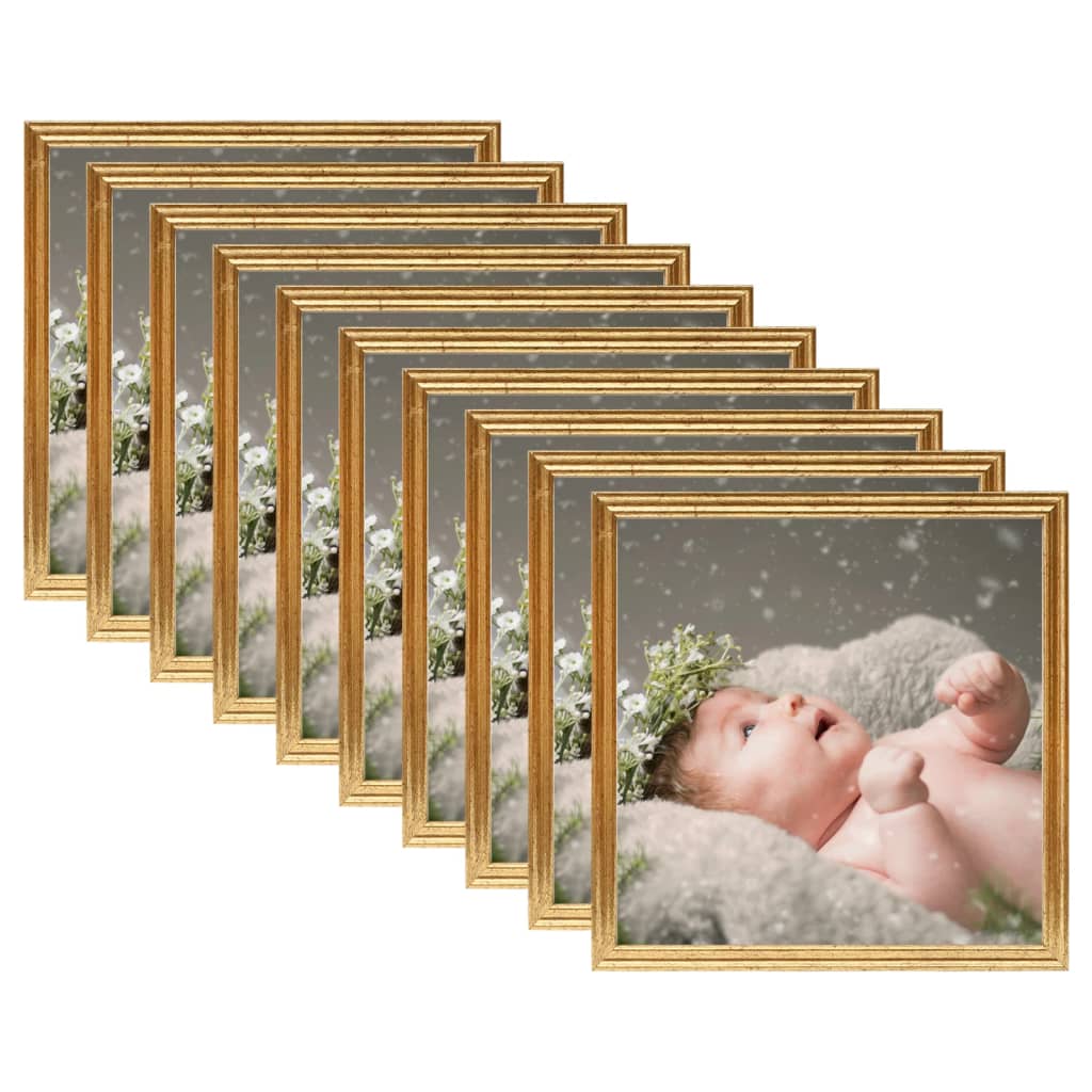 10 db aranyszínű MDF asztali fényképkeret 20 x 20 cm