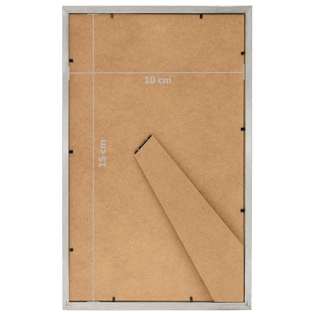 10 db ezüstszínű MDF asztali fényképkeret 10 x 15 cm