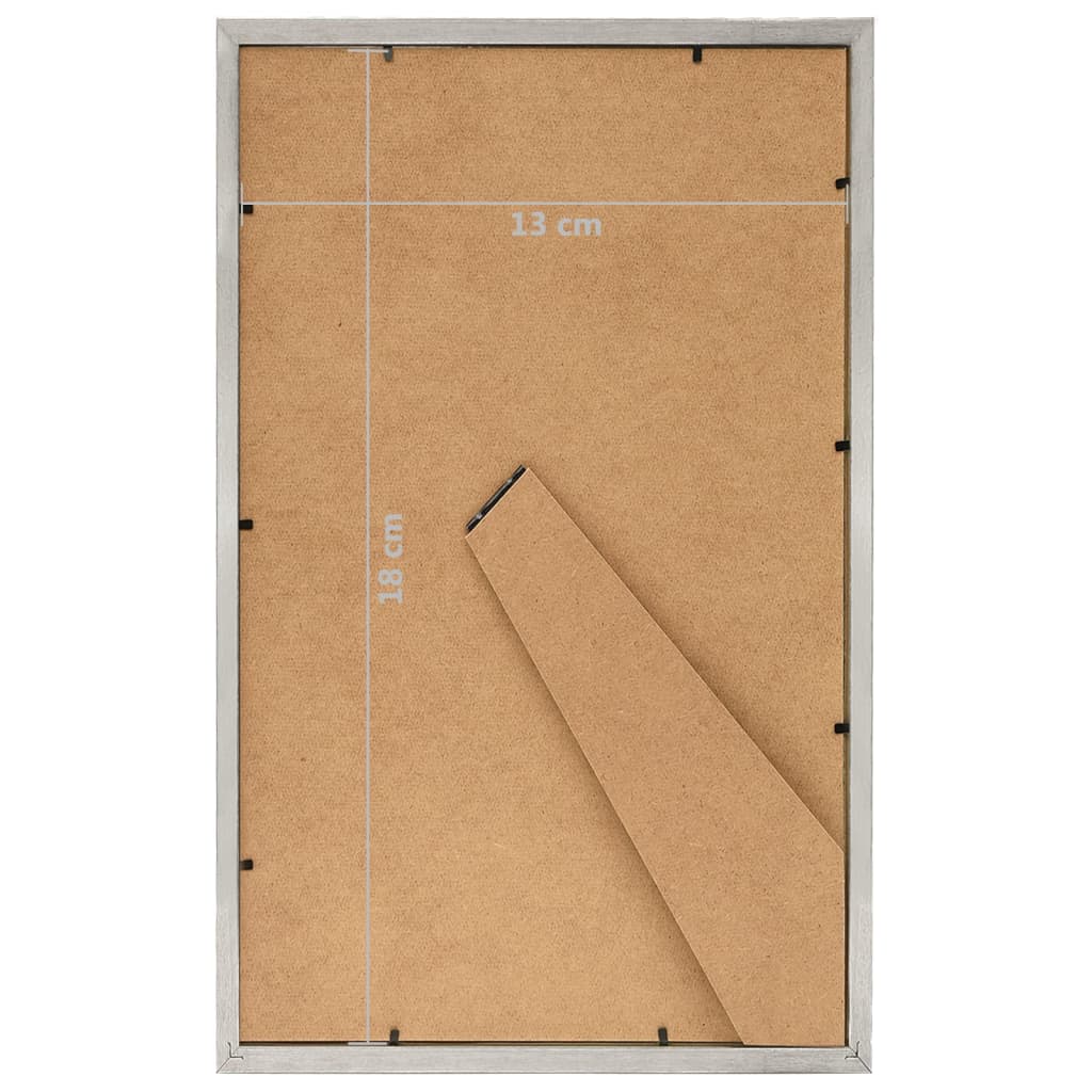 10 db ezüstszínű MDF asztali fényképkeret 13 x 18 cm