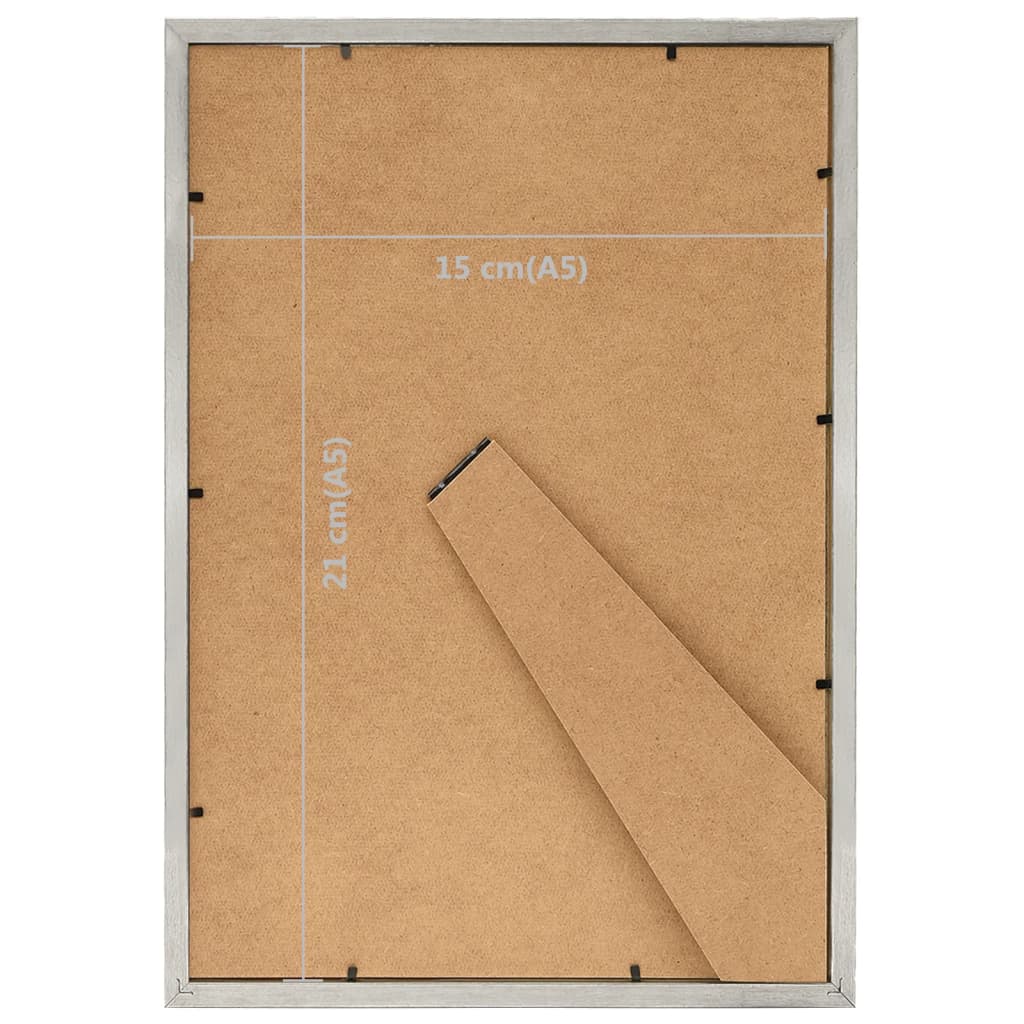 10 db ezüstszínű MDF asztali fényképkeret 15 x 21 cm