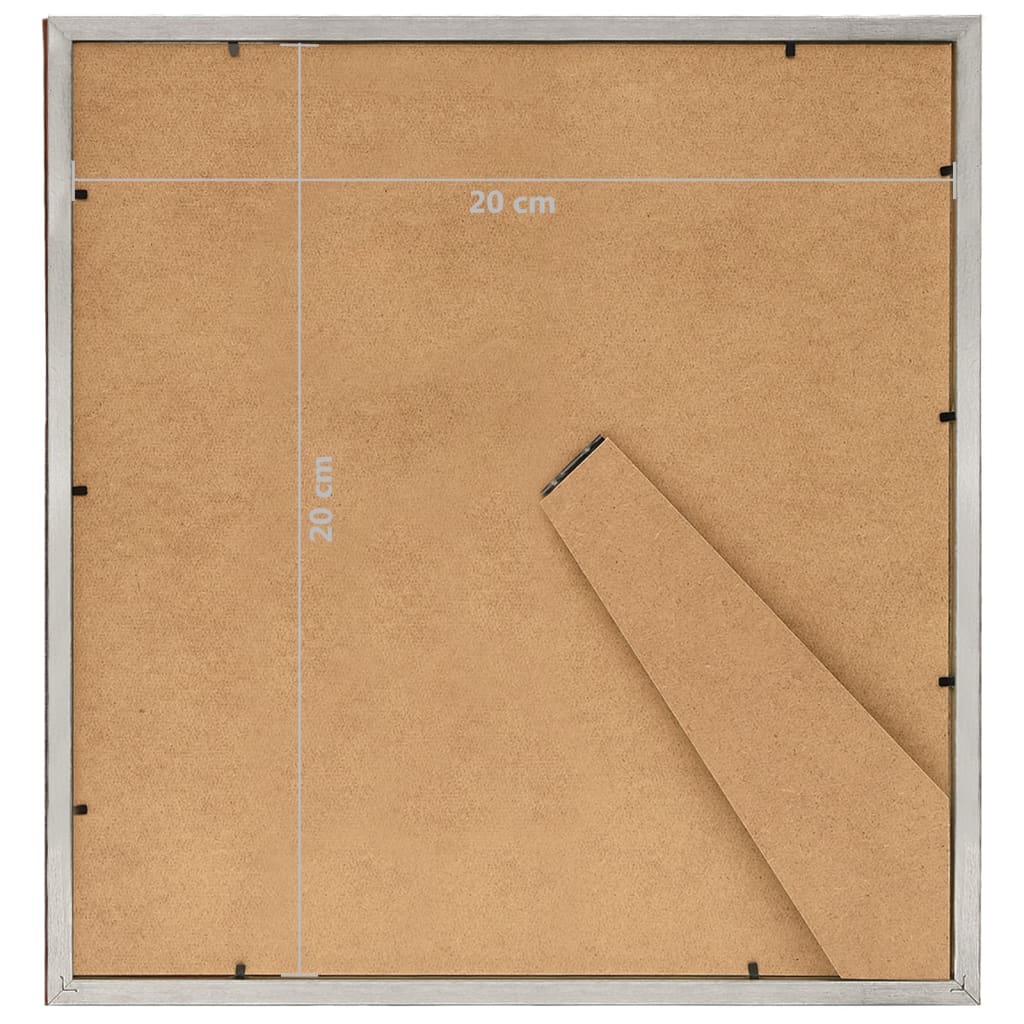 10 db ezüstszínű MDF asztali fényképkeret 20 x 20 cm