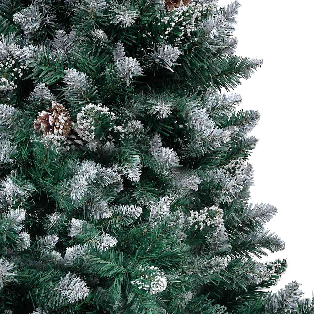 megvilágított műkarácsonyfa gömb szettel és tobozzal 150 cm