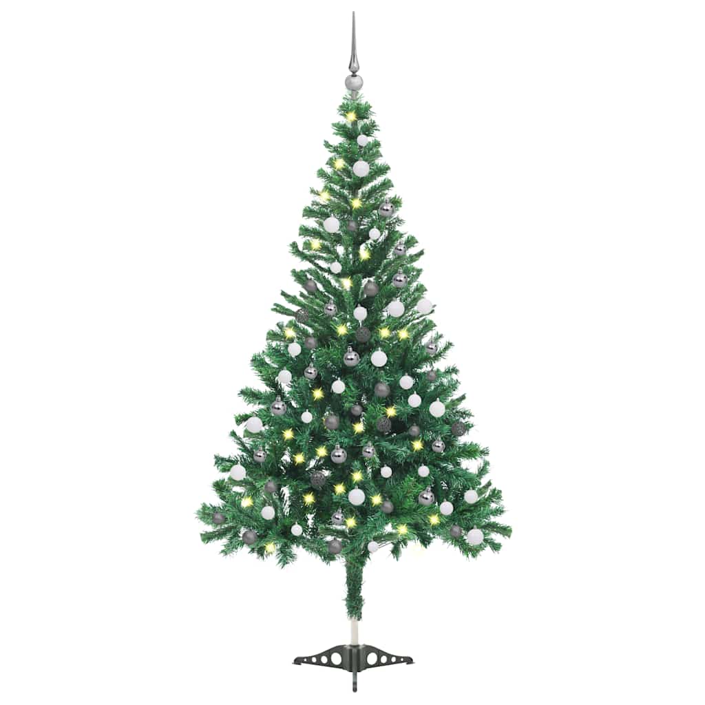 megvilágított műkarácsonyfa 230 ággal gömb szettel 120 cm