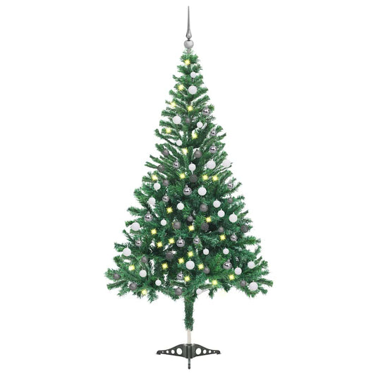 megvilágított műkarácsonyfa 230 ággal gömb szettel 120 cm