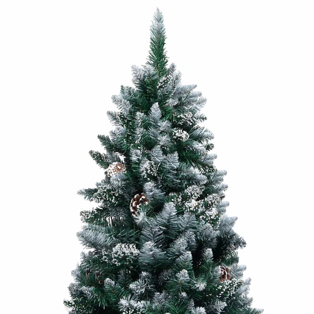 megvilágított műkarácsonyfa gömb szettel és tobozzal 150 cm