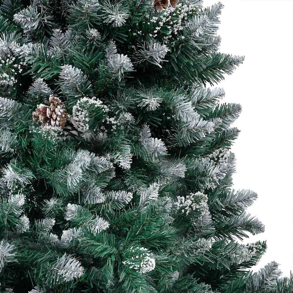 megvilágított műkarácsonyfa gömb szettel és tobozzal 180 cm