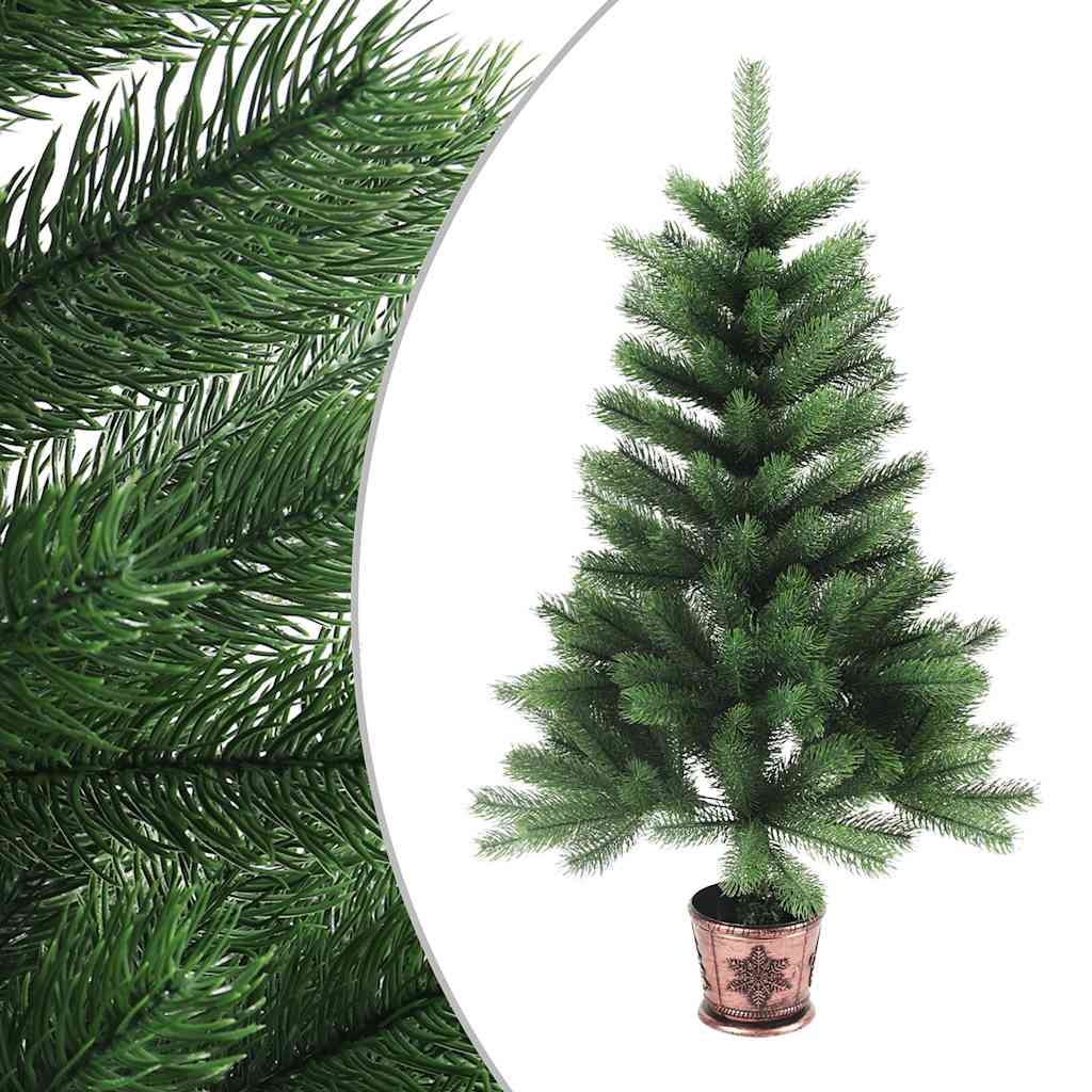 zöld megvilágított műkarácsonyfa gömb szettel 65 cm
