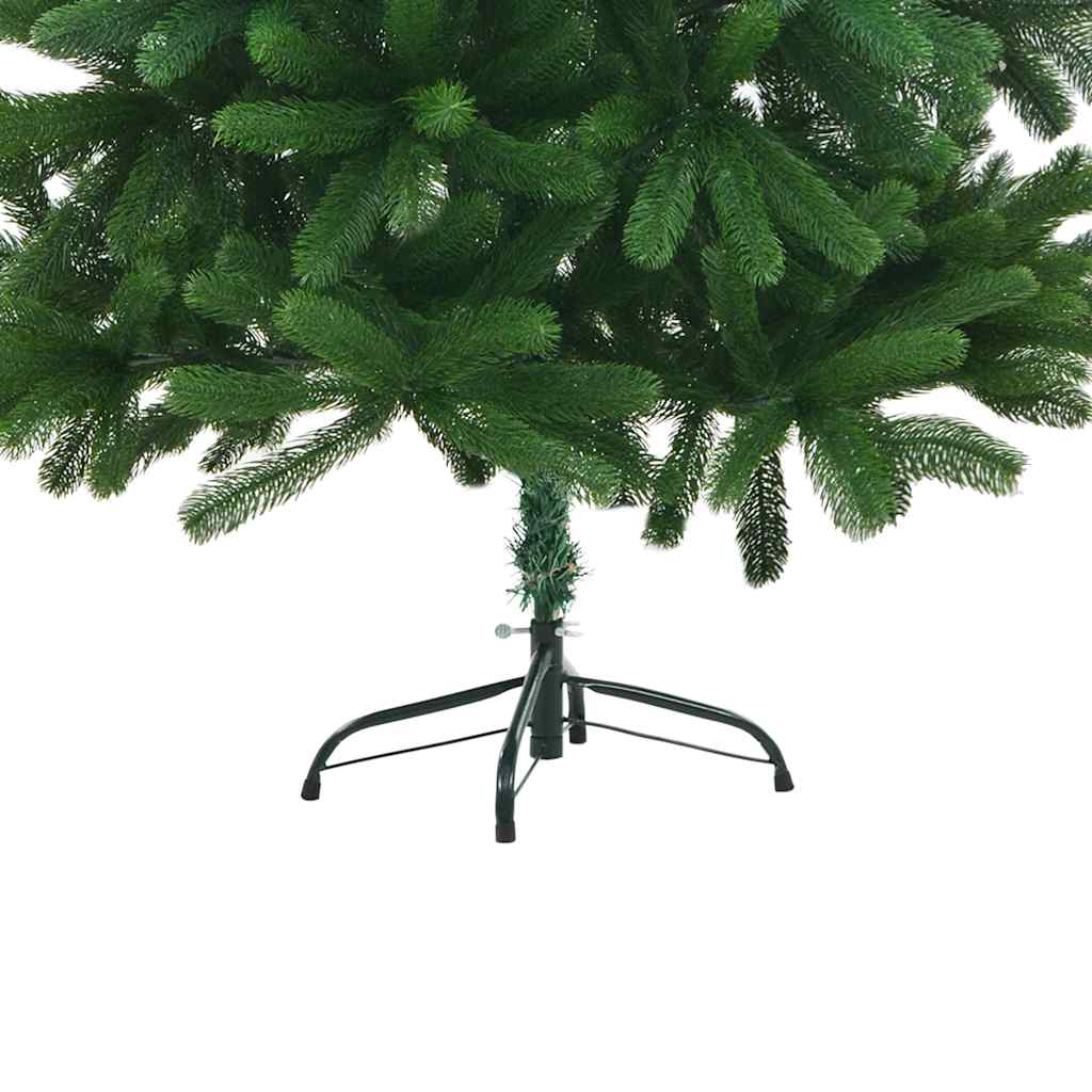 zöld megvilágított műkarácsonyfa gömb szettel 150 cm