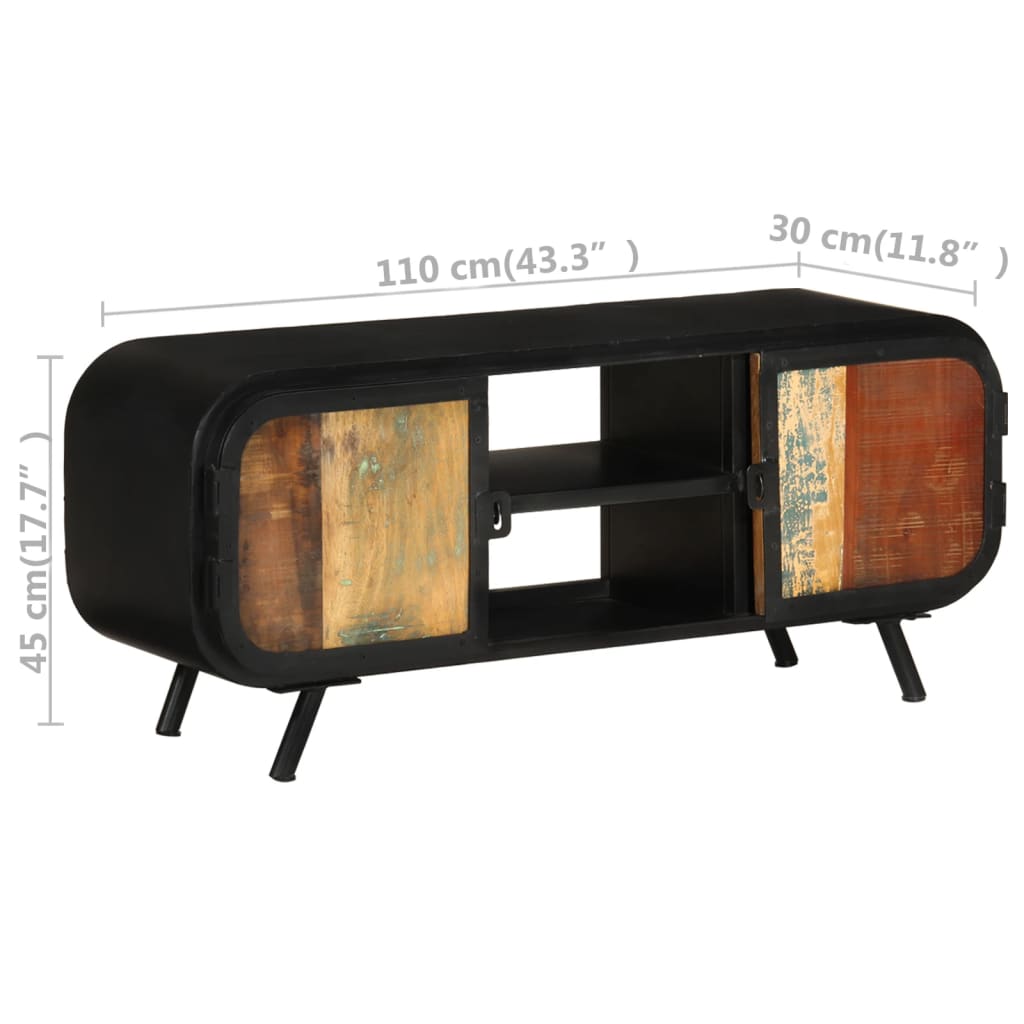 tömör újrahasznosított fa TV-szekrény 110 x 30 x 45 cm