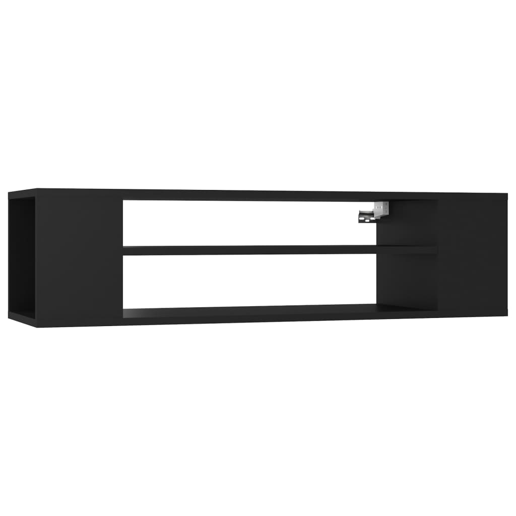 fekete szerelt fa függő TV-szekrény 100 x 30 x 26,5 cm